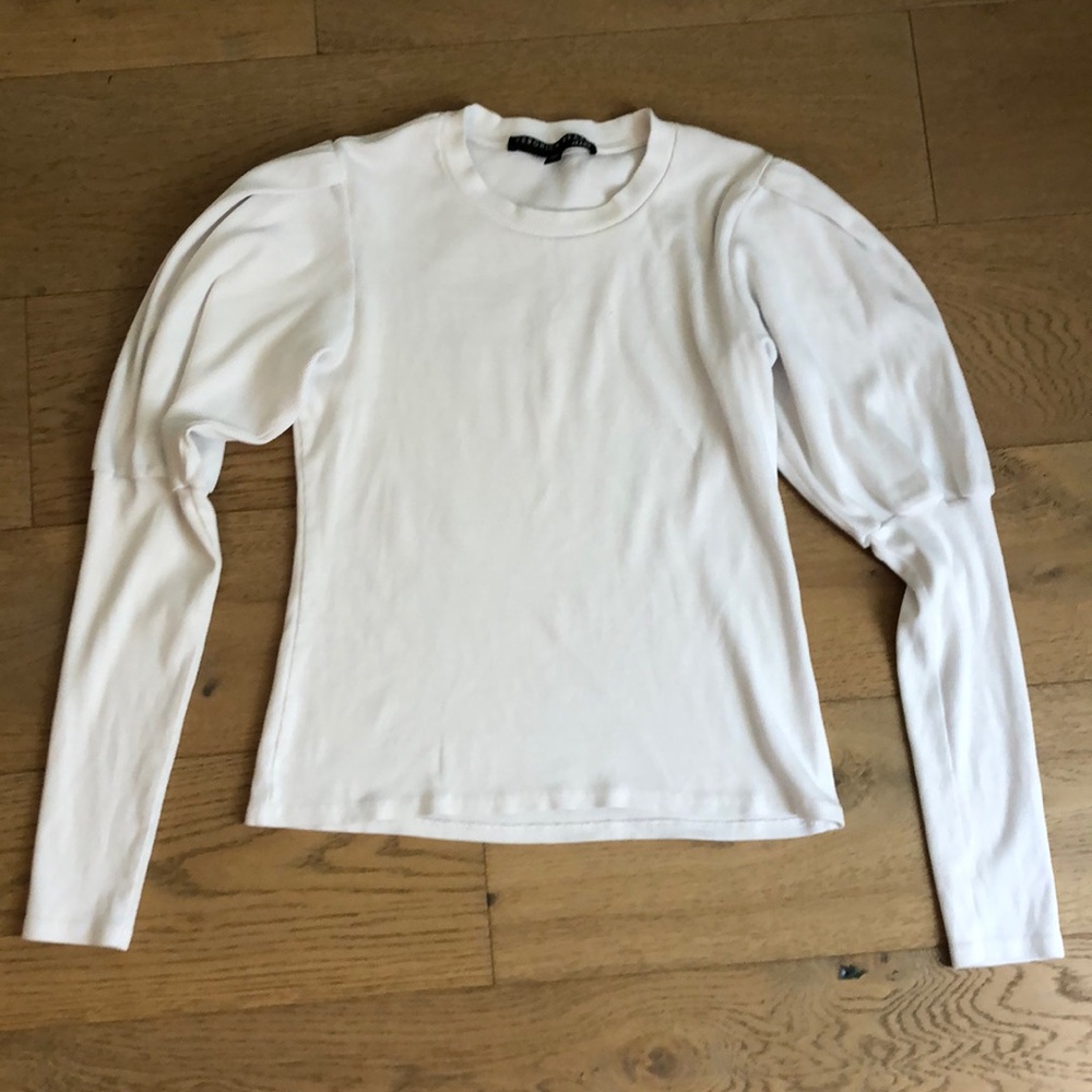 Veronica Beards Jeans white long sleeve, Sz M - Picture 6 of 13